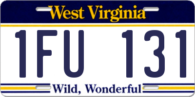 WV license plate 1FU131