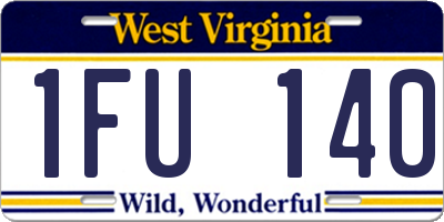 WV license plate 1FU140