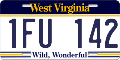 WV license plate 1FU142