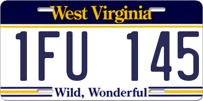 WV license plate 1FU145