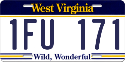 WV license plate 1FU171