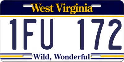 WV license plate 1FU172
