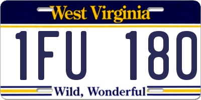 WV license plate 1FU180