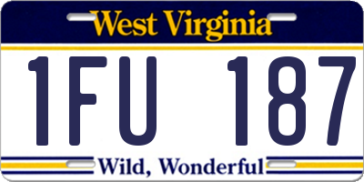 WV license plate 1FU187