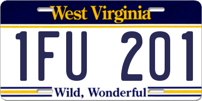 WV license plate 1FU201