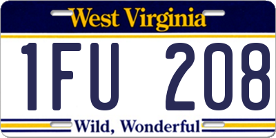 WV license plate 1FU208