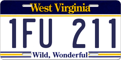 WV license plate 1FU211