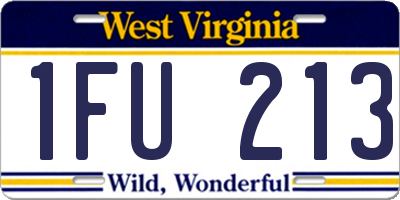 WV license plate 1FU213