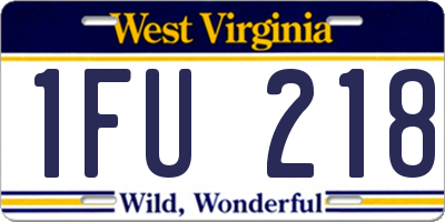 WV license plate 1FU218