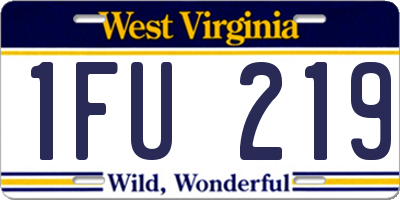WV license plate 1FU219