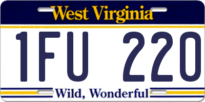 WV license plate 1FU220