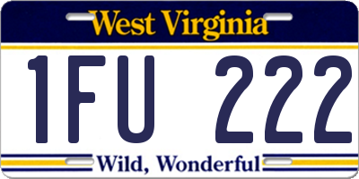 WV license plate 1FU222