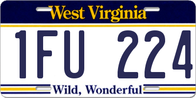 WV license plate 1FU224