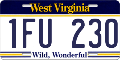 WV license plate 1FU230