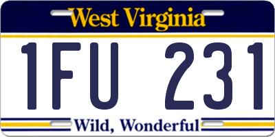 WV license plate 1FU231