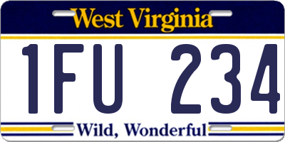 WV license plate 1FU234