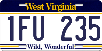 WV license plate 1FU235