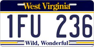 WV license plate 1FU236
