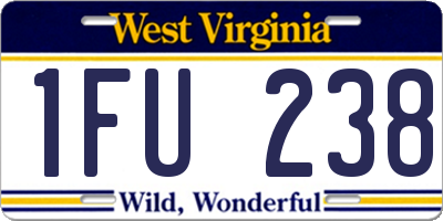 WV license plate 1FU238