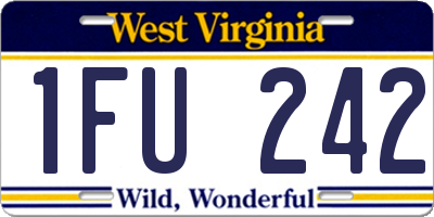 WV license plate 1FU242