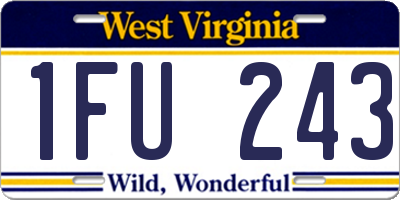 WV license plate 1FU243