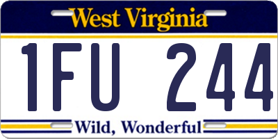 WV license plate 1FU244