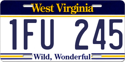 WV license plate 1FU245