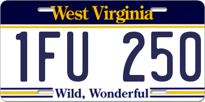 WV license plate 1FU250