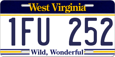 WV license plate 1FU252