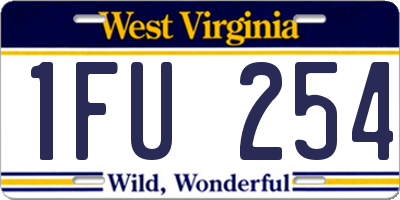 WV license plate 1FU254