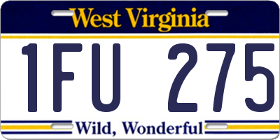 WV license plate 1FU275