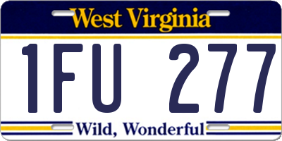 WV license plate 1FU277