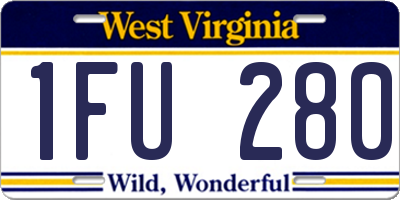 WV license plate 1FU280