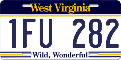 WV license plate 1FU282