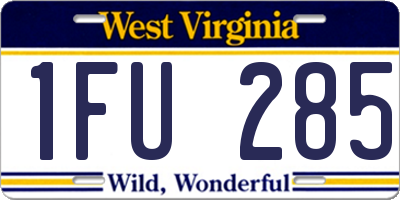 WV license plate 1FU285