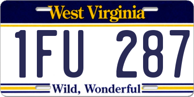 WV license plate 1FU287