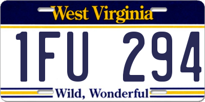 WV license plate 1FU294