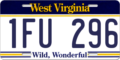 WV license plate 1FU296