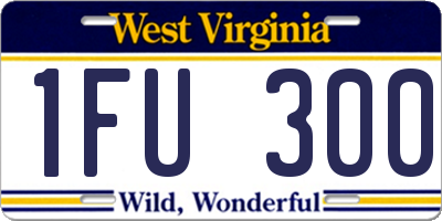 WV license plate 1FU300
