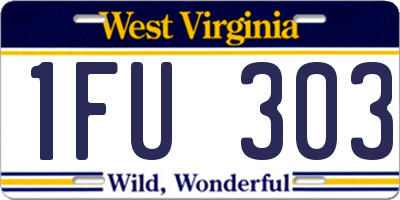 WV license plate 1FU303