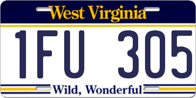 WV license plate 1FU305