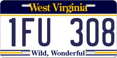 WV license plate 1FU308