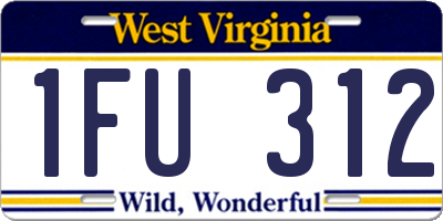 WV license plate 1FU312
