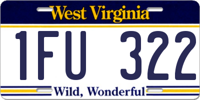 WV license plate 1FU322