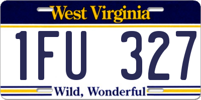 WV license plate 1FU327