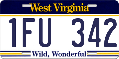 WV license plate 1FU342