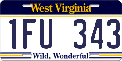 WV license plate 1FU343