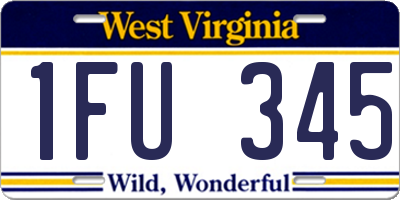 WV license plate 1FU345