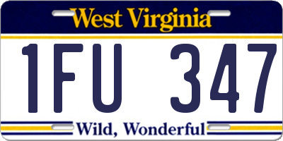 WV license plate 1FU347