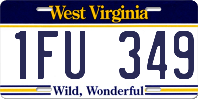 WV license plate 1FU349